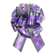 Бант Шар №3,2 Серебро Воздушные сердца на фиолетовом 848863