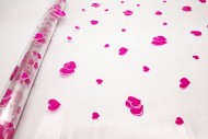 Пленка прозрачная с рисунком Сердечки Яр.Розово-белая 70см/200гр