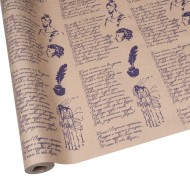 Бумага крафт Пушкин сиреневый на коричневом 70см*10м