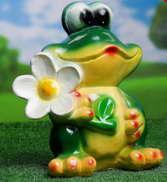 Фигурка Лягушка с ромашкой 28см Арт-3808061