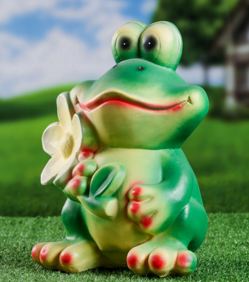 Фигурка Лягушка с ромашкой 28см Арт-3808061