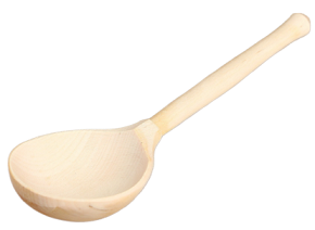 Ложка деревянная Полубаская Без росписи 19см Арт-1000062