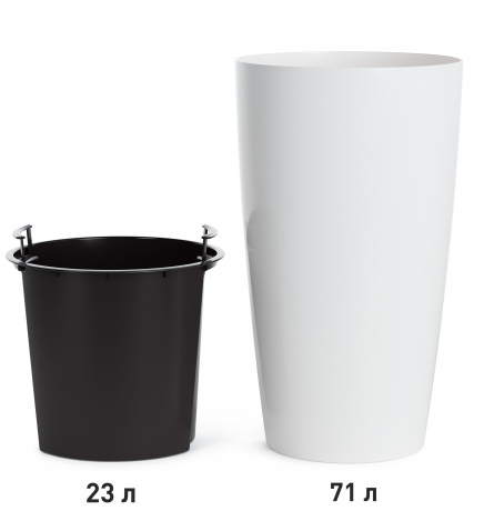 Горшок Рондо 71лит Белый (со вставкой 23лит) М-8877