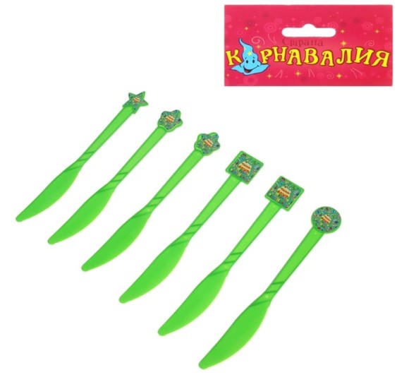 Набор ножей Тортики (6шт) зеленый 309159