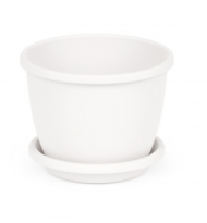 Горшок Афина 0,5лит Белый с поддоном М-6477 (БАШ)