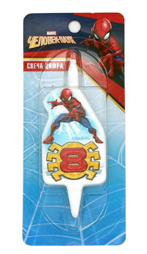 Свеча Цифра 8 Человек-паук 3538