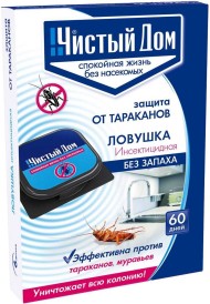Чистый Дом Инсектицидная Ловушка (1уп/6шт) 1короб/55уп
