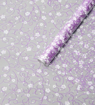 Пленка прозрачная с рисунком Гипсофилы Авис Сиренево-Белая 70см/200гр