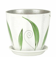 Кашпо Бутон №-РС-15 Мотив зеленое №-4 21см-5,4л Кашпо Бутон №-РС-15 Мотив зеленое №-4 21см-5,4л