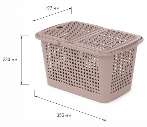 Корзина для Пикника Мини Светло-Коричнев 355*230*200мм М-6244 БАШ