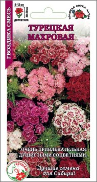 Цветы Гвоздика Турецкая Махровая Смесь ЦВ/П (СОТКА) 0,2гр двулетник 40-60см