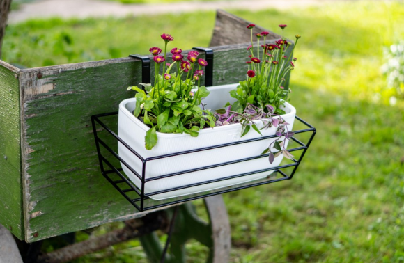 Балконный ящик Фабио 9,5лит Белый (с дренажной системой)