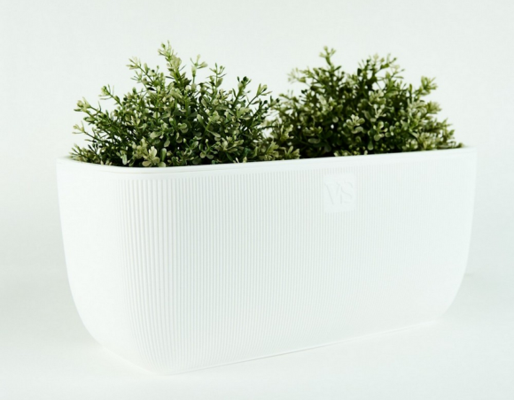 Балконный ящик Фабио 9,5лит Белый (с дренажной системой)