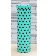 Коробка подарочная Тубус под бутылку Бирюзовый горошек H32см W10см Арт-0948