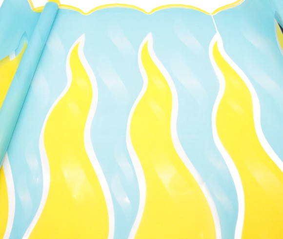 Пленка прозрачная с рисунком Рефлекс (Пламя) Голубо-Жёлтая 70см/200гр