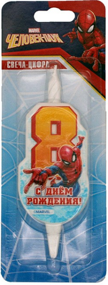 Свеча Цифра 8 Человек-паук 3518