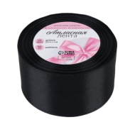 Лента Атласная 50мм*22ярд Чёрная