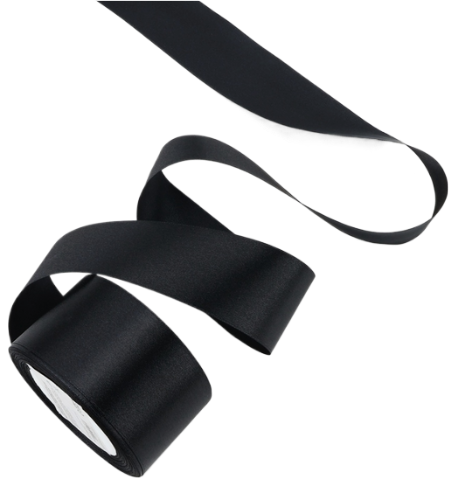 Лента Атласная 50мм*25ярд Чёрная