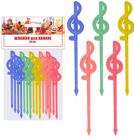 Шпажки для канапе Скрипичный ключ (1уп/20шт) МГ76-68