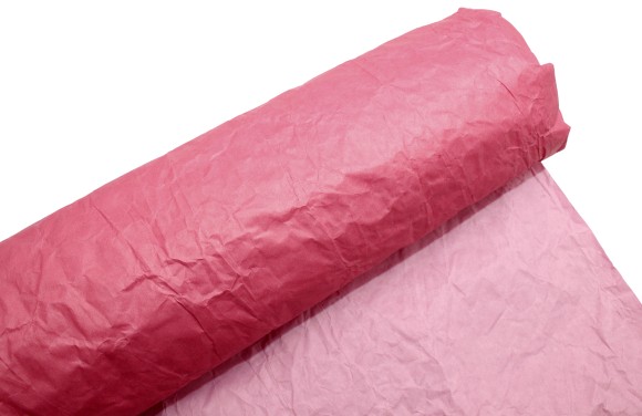Бумага жатая двухцветная малиновый-розовый пастель 70см*5м