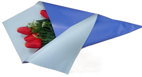 Пленка Листами Жемчужная двусторонняя Васильковая-серая 60/60см (1уп/20шт) Цена за 1ЛИСТ