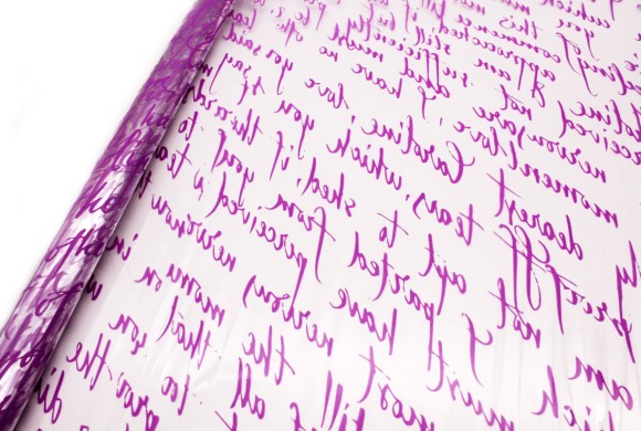 Пленка прозрачная с рисунком Письмо Сиреневая 70см/200гр