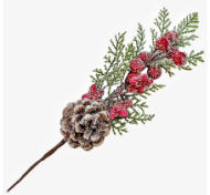 Ветка Новогодняя 25см Арт-8416
