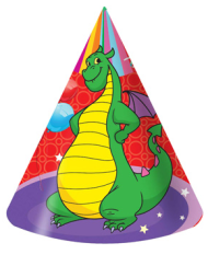 Колпак бумажный С Днем рождения Дракон 10шт Арт-2-21.10-0004