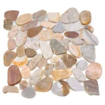 Каменная мозаика MS-00-ST BCP ГАЛЬКА овал бел/сер/красная