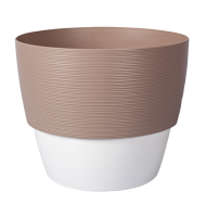 Горшок Валенсия 1,2лит Фраппе-Белый D-13,5см (с дренажной системой)