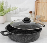 Сотейник Доляна 28см с Крышкой Чёрный Арт-2486334