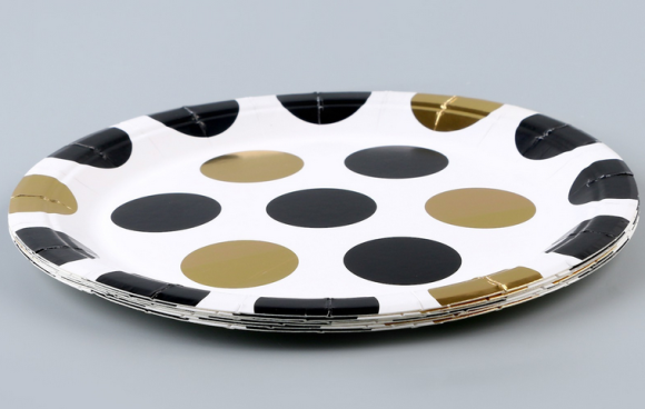 Тарелка бумажная Горох D-18см*6шт Арт-9686230