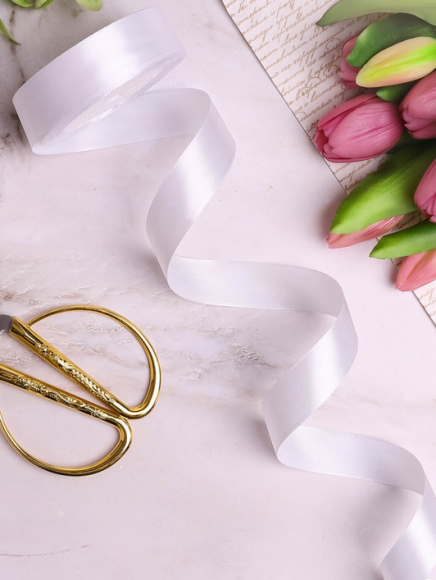 Лента Атласная 25мм*22ярд Белая Лента Атласная 25мм*22ярд Белая