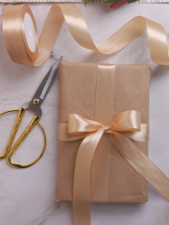 Лента Атласная 25мм*25ярд Кремовая