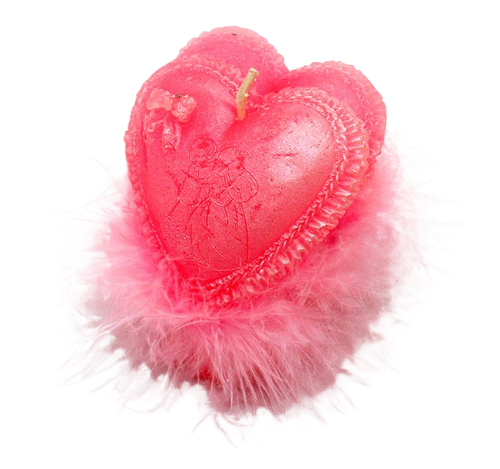 Свеча Сердце на подставке розовая 714069