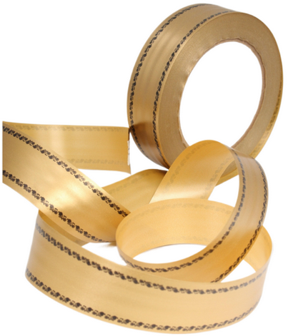 Лента Дубки по краю 3см*50ярд Простая Бронзовая