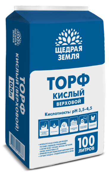 Торф 100лит Верховой Кислый Щедрая земля (ФАСКО)