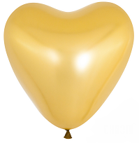 Шар латексный 12/30см хром Сердце зололто 1уп/50шт Шар латексный 12/30см хром Сердце зололто 1уп/50шт