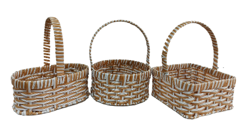 Корзина Набор Плетеных 3шт Flowers Двухцветные D-22/25/28см18/22/25см