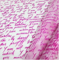 Пленка прозрачная с рисунком Письмо Ярко-Розовая 70см/200гр