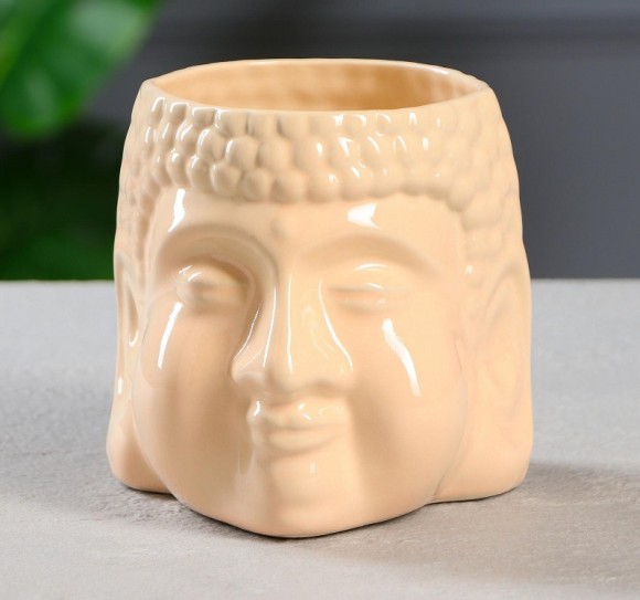 Кашпо Голова Будда Кремовое 1,3лит 5146858