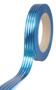 Лента Золот полоса Многополос 2см*50ярд Синяя