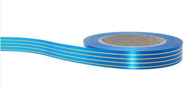 Лента Золот полоса Многополос 2см*50ярд Синяя