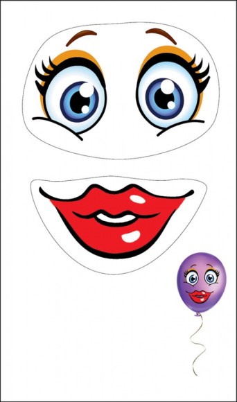 Наклейка на шар Улыбка с глазками Арт-0200661