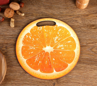 Доска разделочная дерево Круг Апельсин D-255мм Арт-5050307