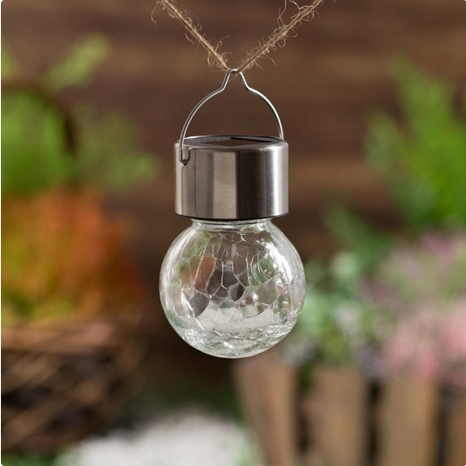 Лампа на солнечной батарее Лампочка Прозрачная (Набор 3шт) стекло Арт-4592640 7*9*7см