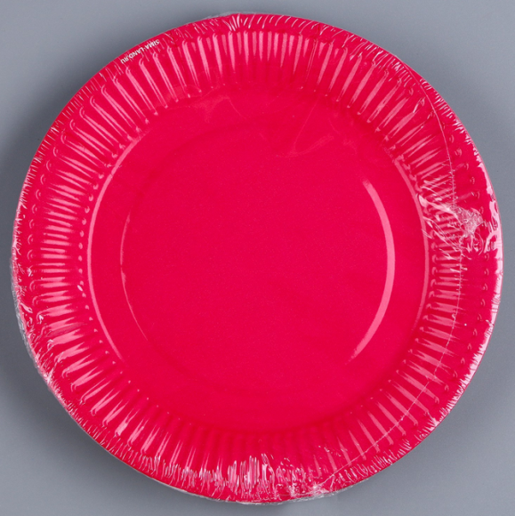 Тарелка бумажная Фуксия (1уп/10шт) D-18см Арт-9847343