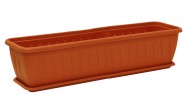 Балконный ящик Алиция 800мм Терракот с поддоном М-3216 (М-пл)