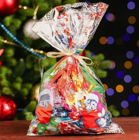 Пакет подарочный 250*400мм Снегири (1уп/10шт) Цена за штуку