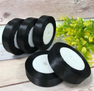 Лента Атласная 20мм*25ярд Чёрная